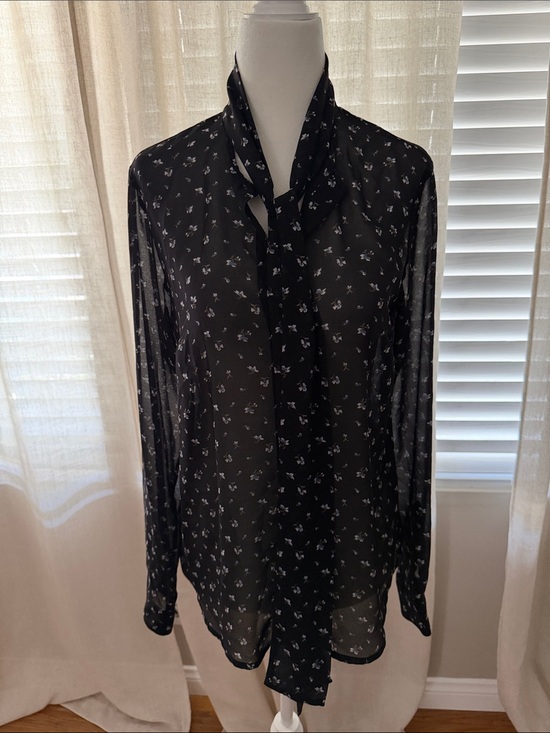 MICHAEL Michael Kors Tops - MICHAEL KORS Black Floral Blouse -S